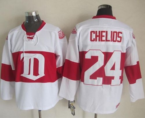 Red Wings #24 Chris Chelios White Winter Classic CCM Throwback Stitched NHL Jersey Red Wings #24 Chris Chelios White Winter Classic CCM Throwback Stitched NHL Jersey