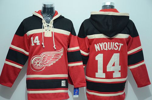 Red Wings #14 Gustav Nyquist Red Sawyer Hooded Sweatshirt Stitched NHL Jersey Red Wings #14 Gustav Nyquist Red Sawyer Hooded Sweatshirt Stitched NHL Jersey