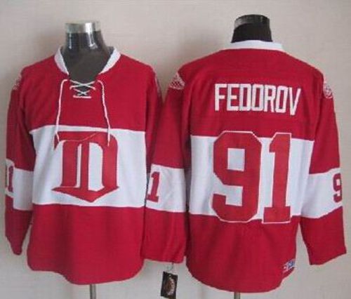 Red Wings #91 Sergei Fedorov Red Winter Classic CCM Throwback Stitched NHL Jersey Red Wings #91 Sergei Fedorov Red Winter Classic CCM Throwback Stitched NHL Jersey
