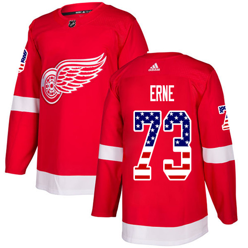 Adidas Red Wings #73 Adam Erne Red Home Authentic USA Flag Stitched NHL Jersey Adidas Red Wings #73 Adam Erne Red Home Authentic USA Flag Stitched NHL Jersey