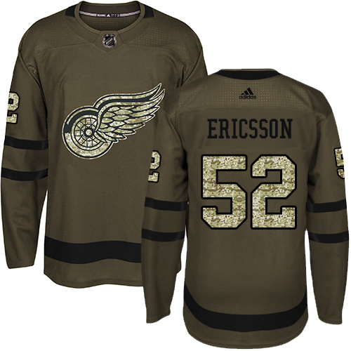 Adidas Red Wings #52 Jonathan Ericsson Green Salute to Service Stitched NHL Jersey Adidas Red Wings #52 Jonathan Ericsson Green Salute to Service Stitched NHL Jersey