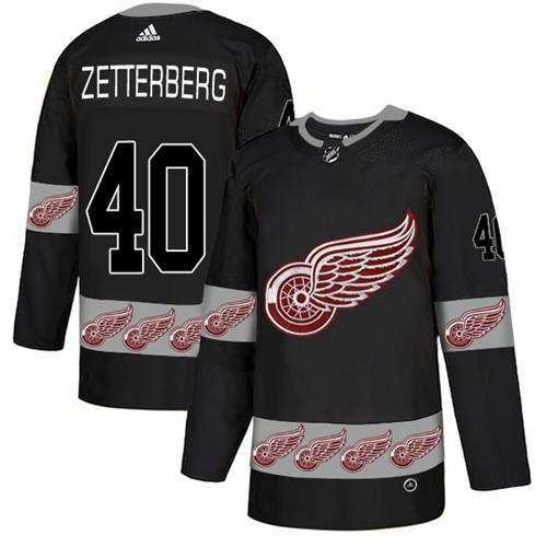 Adidas Red Wings #40 Henrik Zetterberg Black Authentic Team Logo Fashion Stitched NHL Jersey Adidas Red Wings #40 Henrik Zetterberg Black Authentic Team Logo Fashion Stitched NHL Jersey
