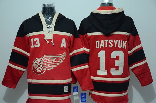 Red Wings #13 Pavel Datsyuk Red Sawyer Hooded Sweatshirt Stitched NHL Jersey Red Wings #13 Pavel Datsyuk Red Sawyer Hooded Sweatshirt Stitched NHL Jersey