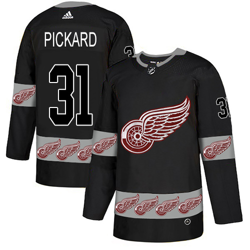 Adidas Red Wings #31 Calvin Pickard Black Authentic Team Logo Fashion Stitched NHL Jersey Adidas Red Wings #31 Calvin Pickard Black Authentic Team Logo Fashion Stitched NHL Jersey