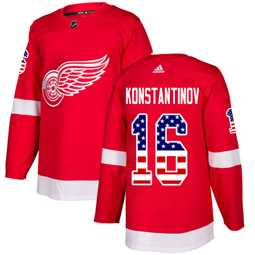 Adidas Red Wings #16 Vladimir Konstantinov Red Home Authentic USA Flag Stitched NHL Jersey Adidas Red Wings #16 Vladimir Konstantinov Red Home Authentic USA Flag Stitched NHL Jersey