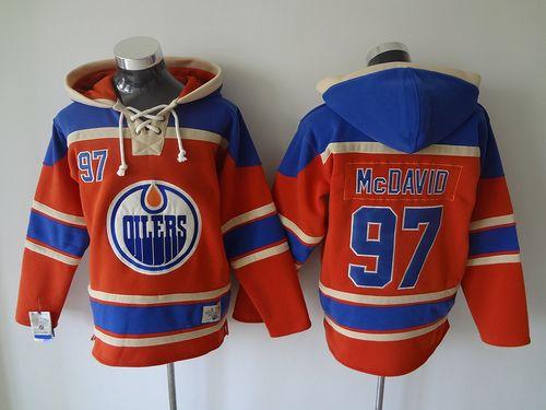 Oilers #97 Connor McDavid Orange Sawyer Hooded Sweatshirt Stitched NHL Jersey Oilers #97 Connor McDavid Orange Sawyer Hooded Sweatshirt Stitched NHL Jersey