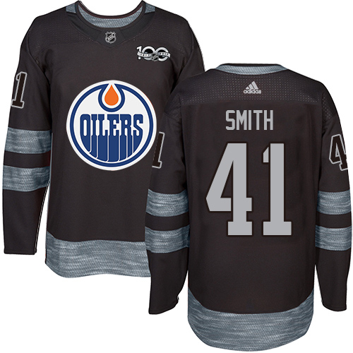Adidas Oilers #41 Mike Smith Black 1917-2017 100th Anniversary Stitched NHL Jersey Adidas Oilers #41 Mike Smith Black 1917-2017 100th Anniversary Stitched NHL Jersey