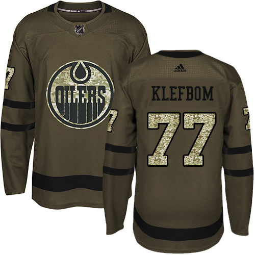 Adidas Oilers #77 Oscar Klefbom Green Salute to Service Stitched NHL Jersey Adidas Oilers #77 Oscar Klefbom Green Salute to Service Stitched NHL Jersey
