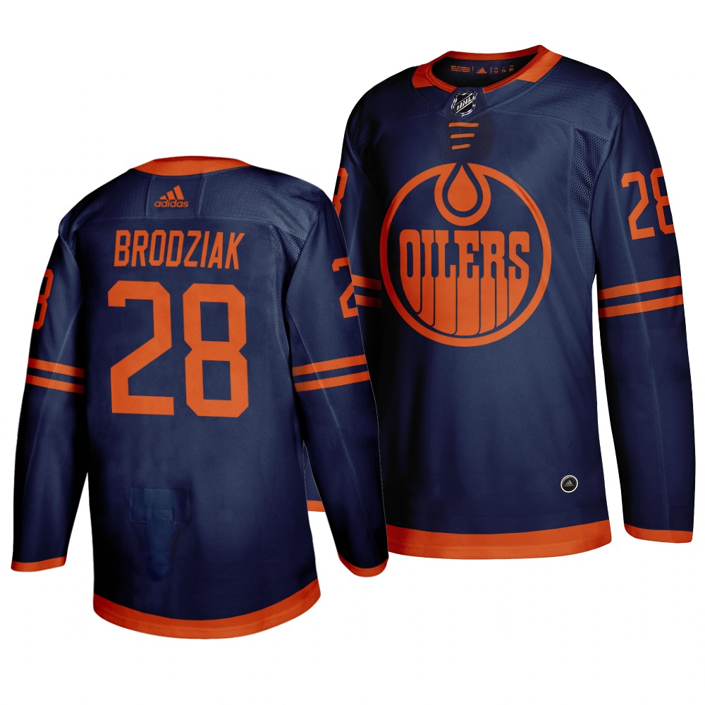 Edmonton Oilers #28 Kyle Brodziak Blue 2019-20 Third Alternate Jersey Edmonton Oilers #28 Kyle Brodziak Blue 2019-20 Third Alternate Jersey