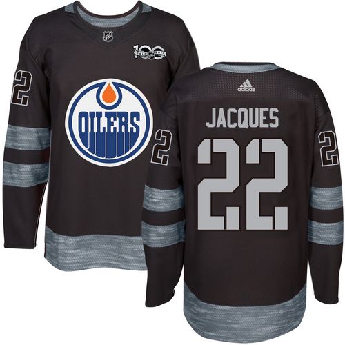 Adidas Oilers #22 Jean-Francois Jacques Black 1917-2017 100th Anniversary Stitched NHL Jersey Adidas Oilers #22 Jean-Francois Jacques Black 1917-2017 100th Anniversary Stitched NHL Jersey