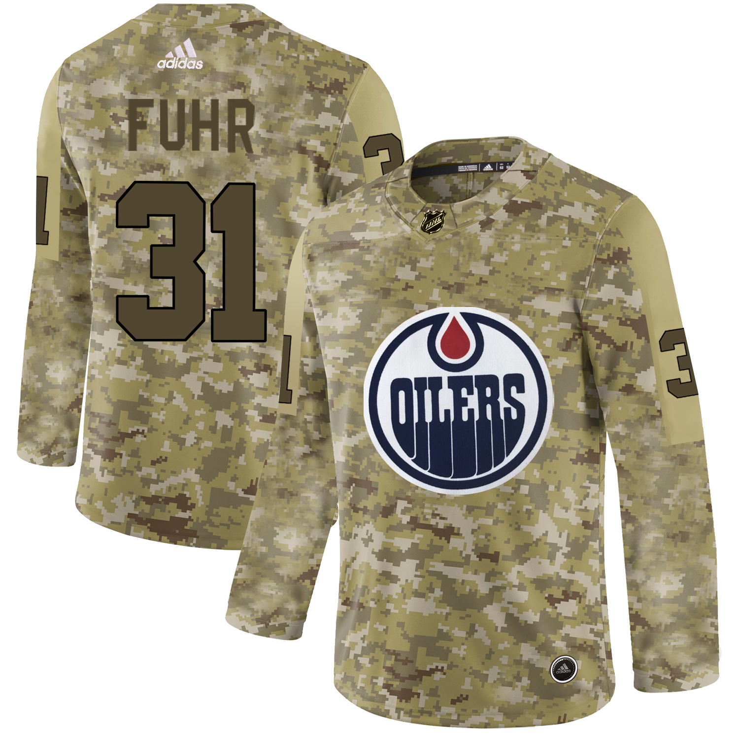 Adidas Oilers #31 Grant Fuhr Camo Authentic Stitched NHL Jersey Adidas Oilers #31 Grant Fuhr Camo Authentic Stitched NHL Jersey
