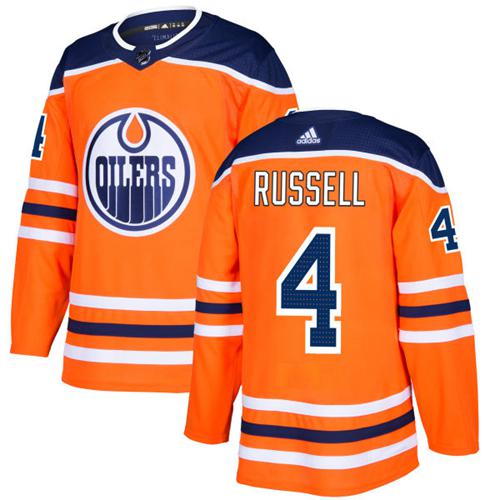 Adidas Oilers #4 Kris Russell Orange Home Authentic Stitched NHL Jersey Adidas Oilers #4 Kris Russell Orange Home Authentic Stitched NHL Jersey