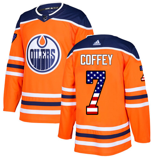 Adidas Oilers #7 Paul Coffey Orange Home Authentic USA Flag Stitched NHL Jersey Adidas Oilers #7 Paul Coffey Orange Home Authentic USA Flag Stitched NHL Jersey