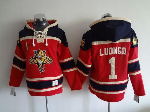 Panthers #1 Roberto Luongo Red Sawyer Hooded Sweatshirt Stitched NHL Jersey Panthers #1 Roberto Luongo Red Sawyer Hooded Sweatshirt Stitched NHL Jersey