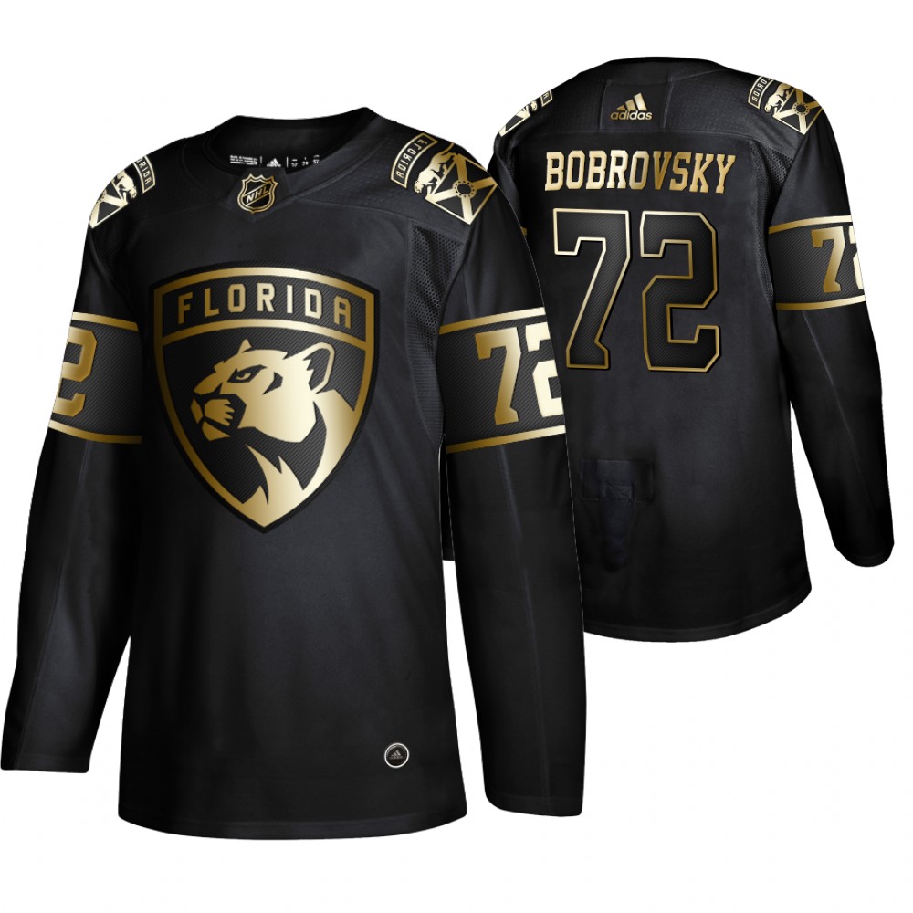 Adidas Panthers #72 Sergei Bobrovsky Men's 2019 Black Golden Edition Authentic Stitched NHL Jersey Adidas Panthers #72 Sergei Bobrovsky Men's 2019 Black Golden Edition Authentic Stitched NHL Jersey