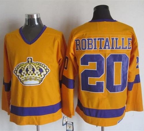 Kings #20 Luc Robitaille Yellow/Purple CCM Throwback Stitched NHL Jersey Kings #20 Luc Robitaille Yellow/Purple CCM Throwback Stitched NHL Jersey