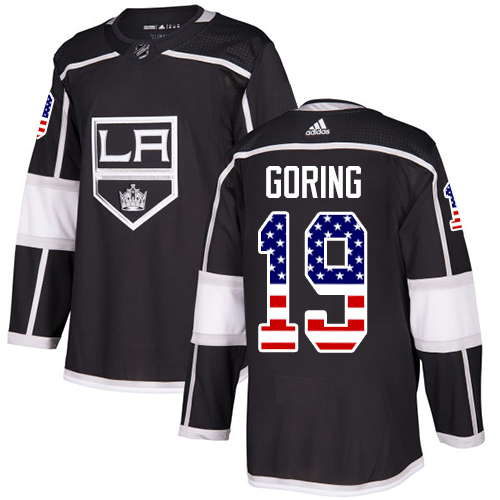 Adidas Kings #19 Butch Goring Black Home Authentic USA Flag Stitched NHL Jersey Adidas Kings #19 Butch Goring Black Home Authentic USA Flag Stitched NHL Jersey