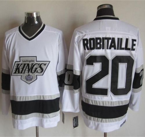 Kings #20 Luc Robitaille White CCM Throwback Stitched NHL Jersey Kings #20 Luc Robitaille White CCM Throwback Stitched NHL Jersey