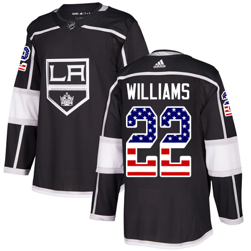 Adidas Kings #22 Tiger Williams Black Home Authentic USA Flag Stitched NHL Jersey Adidas Kings #22 Tiger Williams Black Home Authentic USA Flag Stitched NHL Jersey