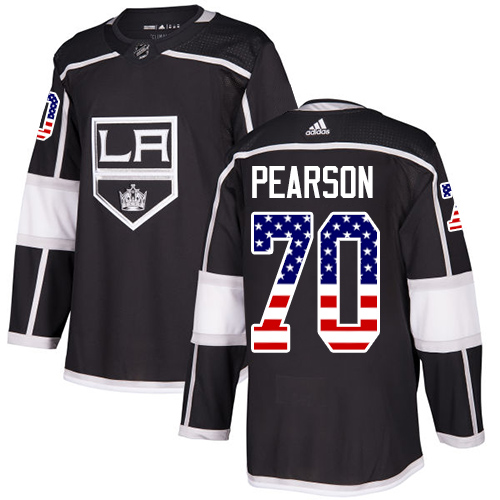 Adidas Kings #70 Tanner Pearson Black Home Authentic USA Flag Stitched NHL Jersey Adidas Kings #70 Tanner Pearson Black Home Authentic USA Flag Stitched NHL Jersey