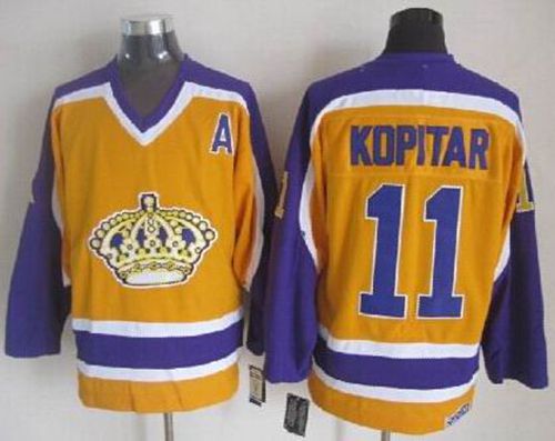 Kings #11 Anze Kopitar Yellow CCM Throwback Stitched NHL Jersey Kings #11 Anze Kopitar Yellow CCM Throwback Stitched NHL Jersey
