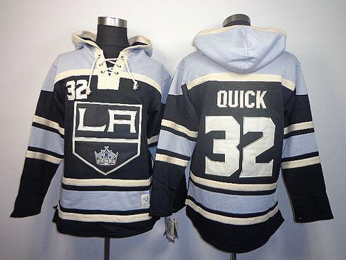 Kings #32 Jonathan Quick Black Sawyer Hooded Sweatshirt Stitched NHL Jersey Kings #32 Jonathan Quick Black Sawyer Hooded Sweatshirt Stitched NHL Jersey