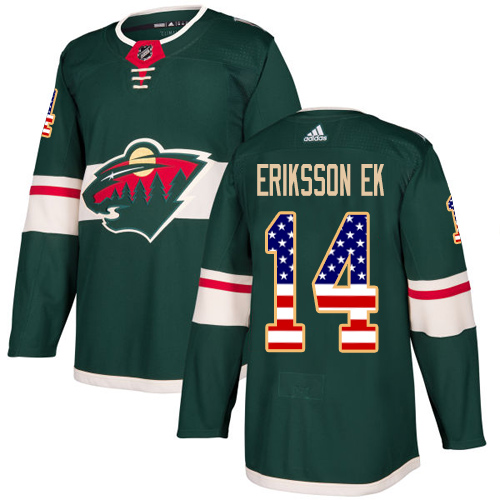 Adidas Wild #14 Joel Eriksson Ek Green Home Authentic USA Flag Stitched NHL Jersey Adidas Wild #14 Joel Eriksson Ek Green Home Authentic USA Flag Stitched NHL Jersey