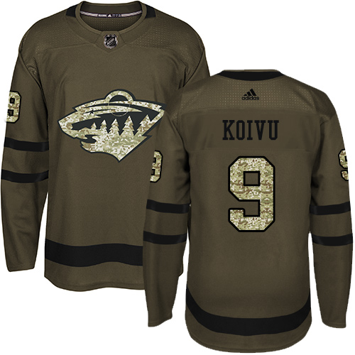 Adidas Wild #9 Mikko Koivu Green Salute to Service Stitched NHL Jersey Adidas Wild #9 Mikko Koivu Green Salute to Service Stitched NHL Jersey