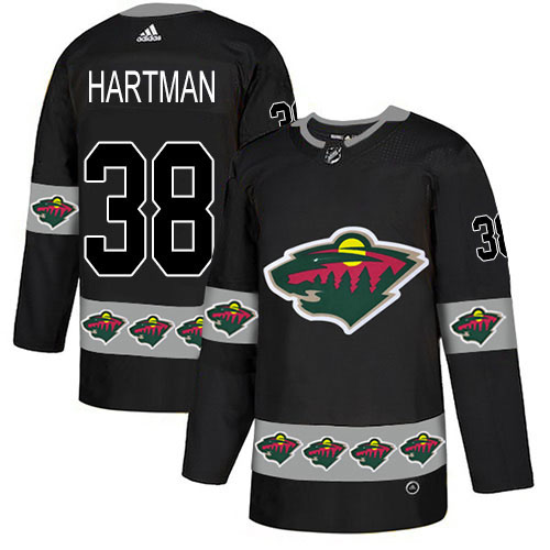 Adidas Wild #38 Ryan Hartman Black Authentic Team Logo Fashion Stitched NHL Jersey