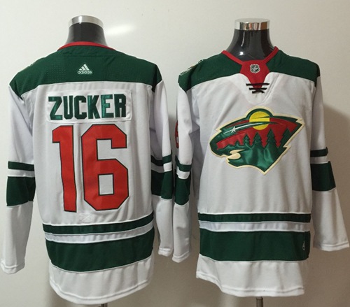 Adidas Wild #16 Jason Zucker White Road Authentic Stitched NHL Jersey Adidas Wild #16 Jason Zucker White Road Authentic Stitched NHL Jersey