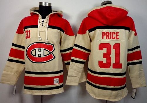 Canadiens #31 Carey Price Cream Sawyer Hooded Sweatshirt Stitched NHL Jersey Canadiens #31 Carey Price Cream Sawyer Hooded Sweatshirt Stitched NHL Jersey