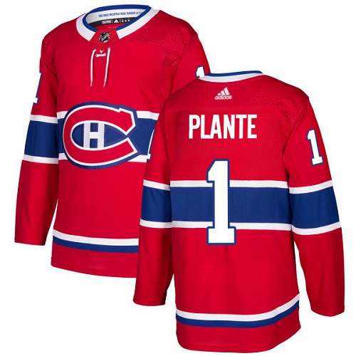 Adidas Canadiens #1 Jacques Plante Red Home Authentic Stitched NHL Jersey Adidas Canadiens #1 Jacques Plante Red Home Authentic Stitched NHL Jersey