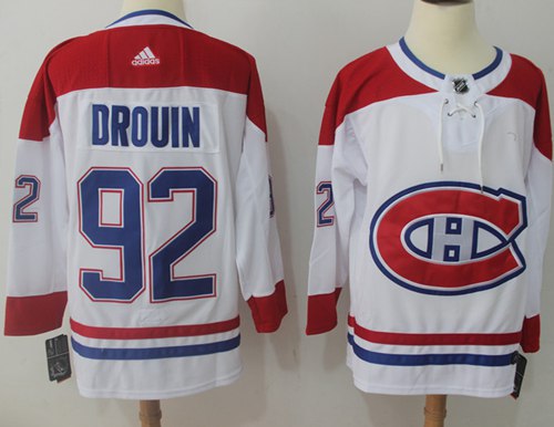 Adidas Canadiens #92 Jonathan Drouin White Road Authentic Stitched NHL Jersey Adidas Canadiens #92 Jonathan Drouin White Road Authentic Stitched NHL Jersey