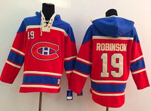 Canadiens #19 Larry Robinson Red Sawyer Hooded Sweatshirt Stitched NHL Jersey Canadiens #19 Larry Robinson Red Sawyer Hooded Sweatshirt Stitched NHL Jersey