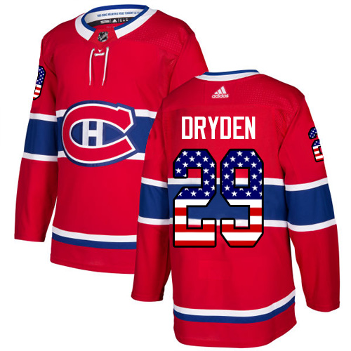 Adidas Canadiens #29 Ken Dryden Red Home Authentic USA Flag Stitched NHL Jersey Adidas Canadiens #29 Ken Dryden Red Home Authentic USA Flag Stitched NHL Jersey