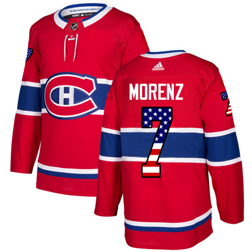 Adidas Canadiens #7 Howie Morenz Red Home Authentic USA Flag Stitched NHL Jersey Adidas Canadiens #7 Howie Morenz Red Home Authentic USA Flag Stitched NHL Jersey