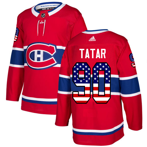 Adidas Canadiens #90 Tomas Tatar Red Home Authentic USA Flag Stitched NHL Jersey Adidas Canadiens #90 Tomas Tatar Red Home Authentic USA Flag Stitched NHL Jersey