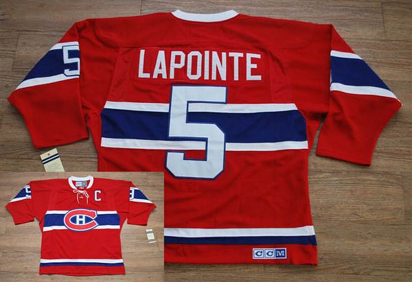 Canadiens #5 Guy Lapointe Stitched Red CH CCM Throwback NHL Jersey Canadiens #5 Guy Lapointe Stitched Red CH CCM Throwback NHL Jersey