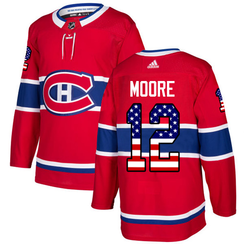 Adidas Canadiens #12 Dickie Moore Red Home Authentic USA Flag Stitched NHL Jersey Adidas Canadiens #12 Dickie Moore Red Home Authentic USA Flag Stitched NHL Jersey