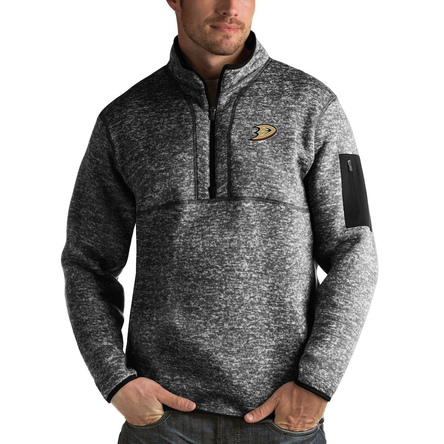 Anaheim Ducks Antigua Fortune Quarter-Zip Pullover Jacket Charcoal Anaheim Ducks Antigua Fortune Quarter-Zip Pullover Jacket Charcoal