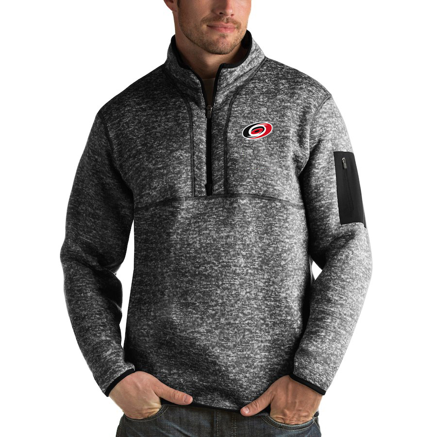 Carolina Hurricanes Antigua Fortune Quarter-Zip Pullover Jacket Charcoal Carolina Hurricanes Antigua Fortune Quarter-Zip Pullover Jacket Charcoal