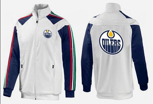 NHL Edmonton Oilers Zip Jackets White-2 NHL Edmonton Oilers Zip Jackets White-2