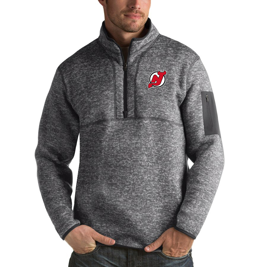 New Jersey Devils Antigua Fortune Quarter-Zip Pullover Jacket Black New Jersey Devils Antigua Fortune Quarter-Zip Pullover Jacket Black