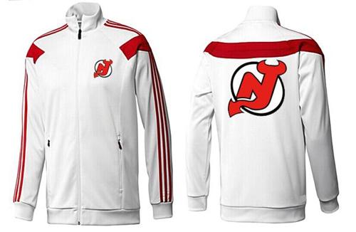 NHL New Jersey Devils Zip Jackets White-2 NHL New Jersey Devils Zip Jackets White-2