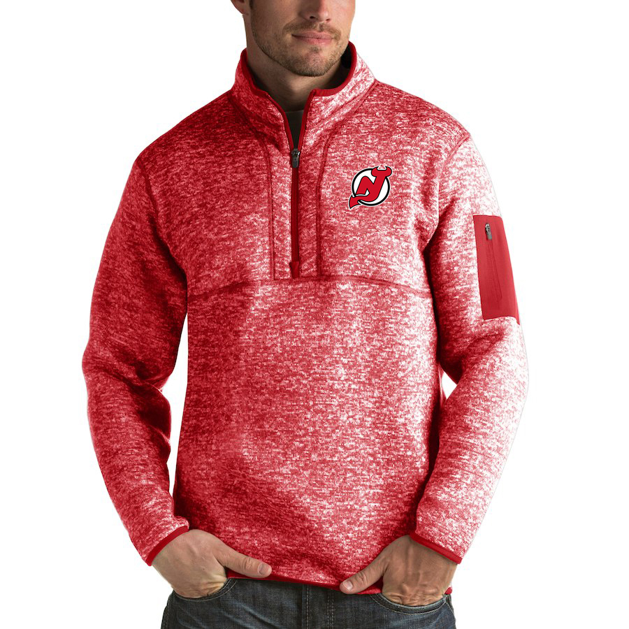 New Jersey Devils Antigua Fortune Quarter-Zip Pullover Jacket Red New Jersey Devils Antigua Fortune Quarter-Zip Pullover Jacket Red