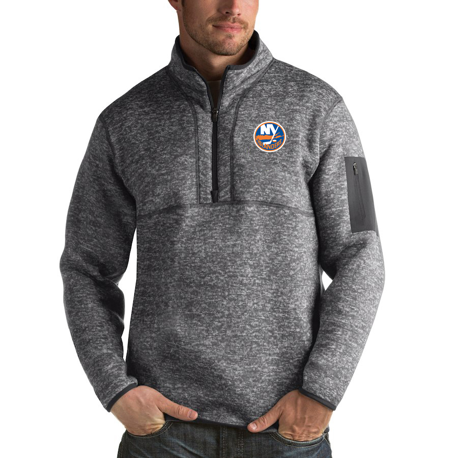New York Islanders Antigua Fortune Quarter-Zip Pullover Jacket Black New York Islanders Antigua Fortune Quarter-Zip Pullover Jacket Black