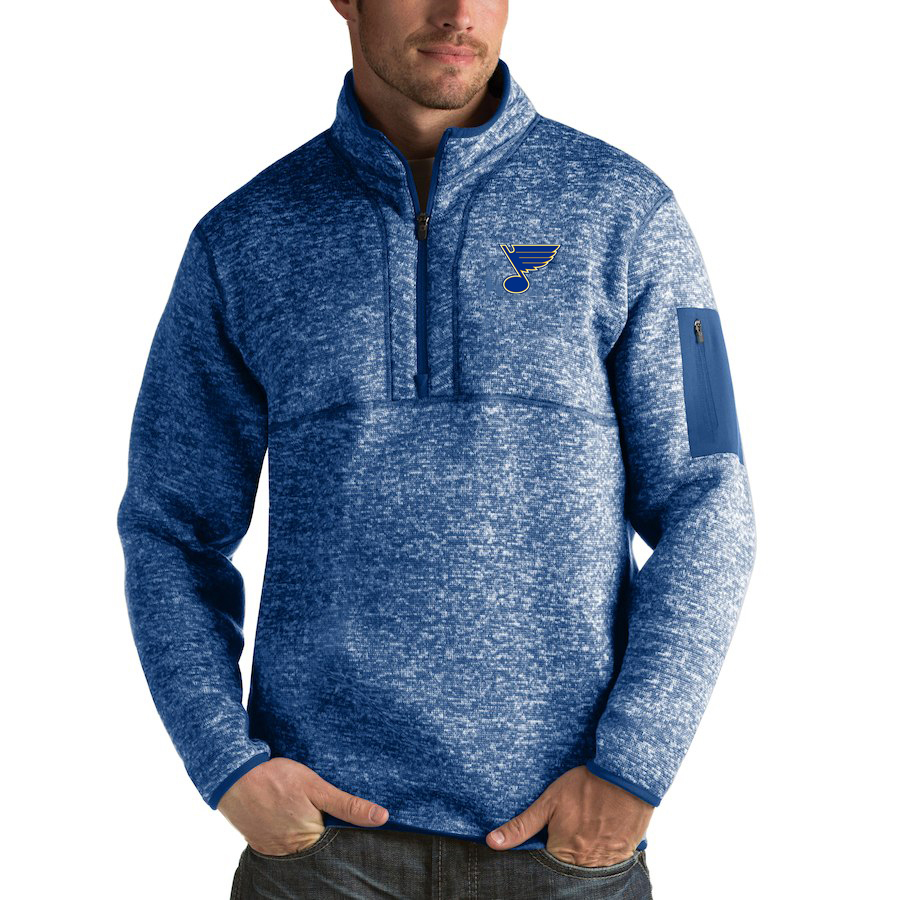 St. Louis Blues Antigua Fortune Quarter-Zip Pullover Jacket Blue St. Louis Blues Antigua Fortune Quarter-Zip Pullover Jacket Blue