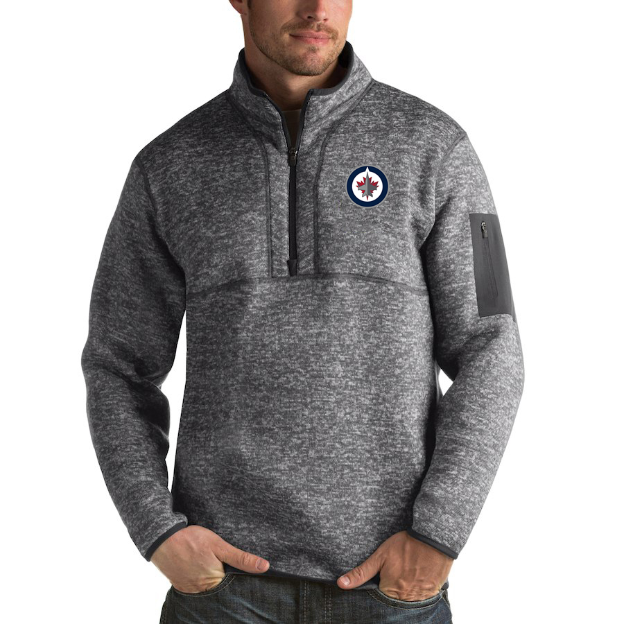 Winnipeg Jets Antigua Fortune Quarter-Zip Pullover Jacket Black Winnipeg Jets Antigua Fortune Quarter-Zip Pullover Jacket Black