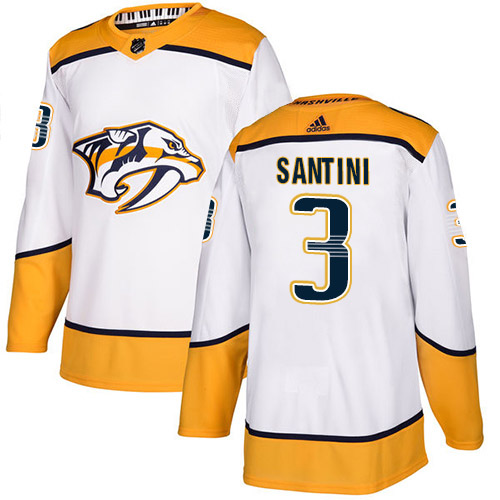 Adidas Predators #3 Steven Santini White Road Authentic Stitched NHL Jersey Adidas Predators #3 Steven Santini White Road Authentic Stitched NHL Jersey