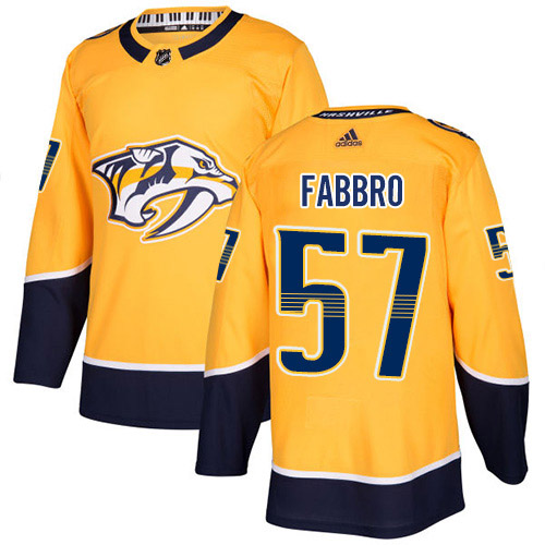 Adidas Predators #57 Dante Fabbro Yellow Home Authentic Stitched NHL Jersey Adidas Predators #57 Dante Fabbro Yellow Home Authentic Stitched NHL Jersey